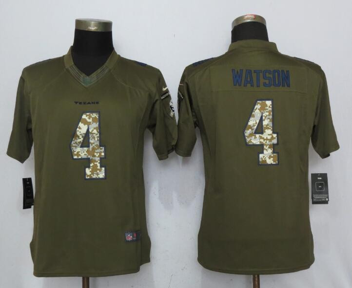  Texans 4 Deshaun Watson Green Women Salute to Service Limited Jersey