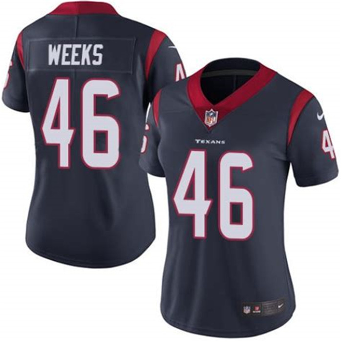  Texans 46 Jon Weeks Navy Women Vapor Untouchable Limited Jersey