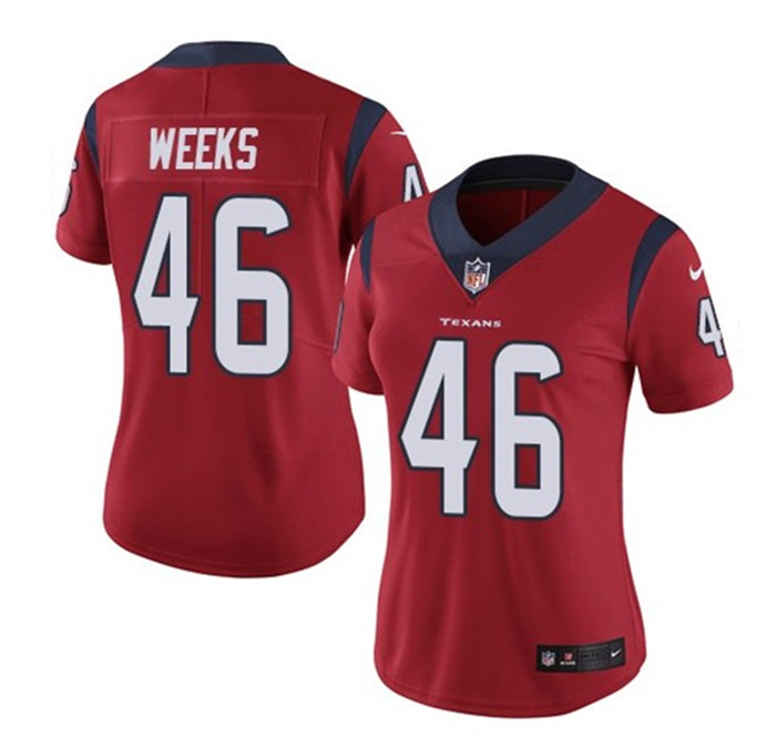  Texans 46 Jon Weeks Red Women Vapor Untouchable Limited Jersey