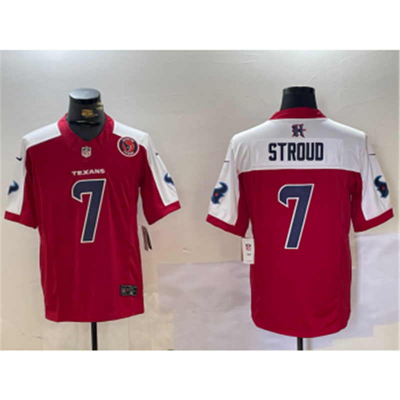 Nike Texans 7 C.J. Stroud Red Thanksgiving Day F.U.S.E. Vapor Limited Jersey