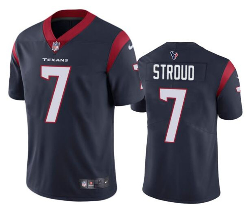Nike Texans 7 CJ Stroud Navy 2023 NFL Draft Vapor Limited Jersey