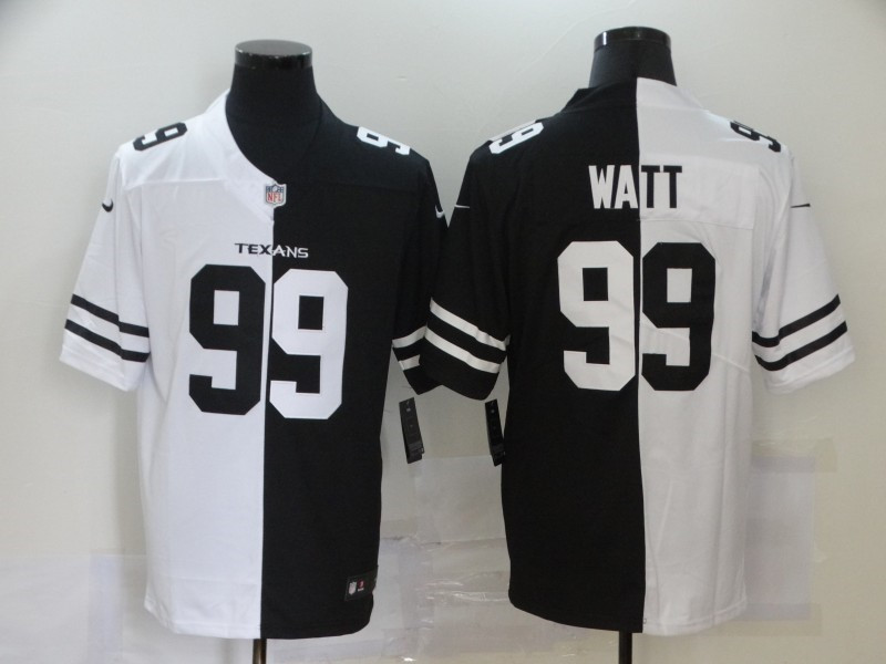 Nike Texans 99 J.J. Watt Black And White Split Vapor Untouchable Limited Jersey