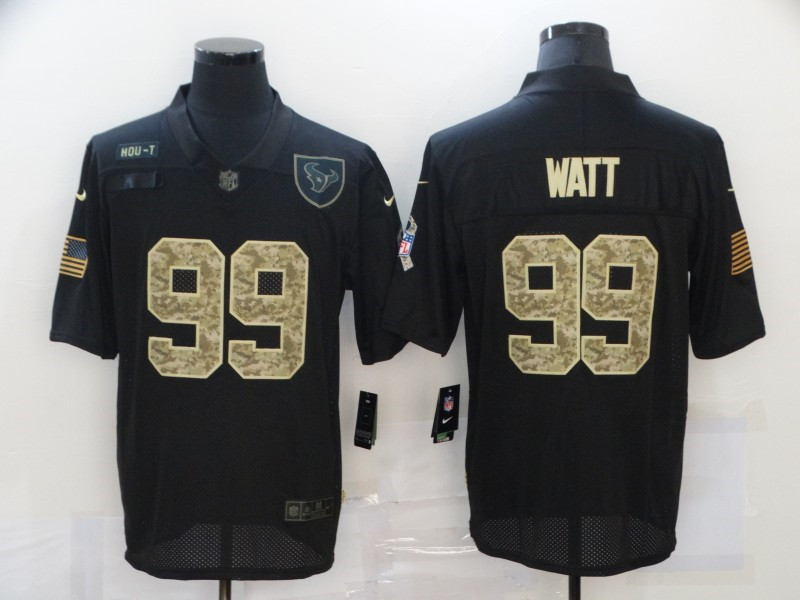 Nike Texans 99 J.J. Watt Black Camo 2020 Salute To Service Limited Jersey