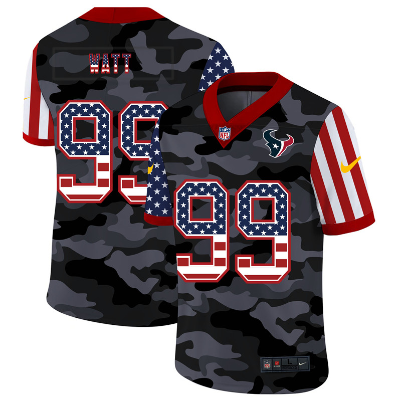 Nike Texans 99 J.J. Watt Camo 2020 USA Flag Salute to Service Limited Jersey