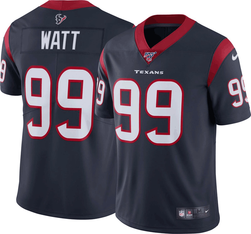 Nike Texans 99 J.J. Watt Navy 100th Season Vapor Untouchable Limited Jersey