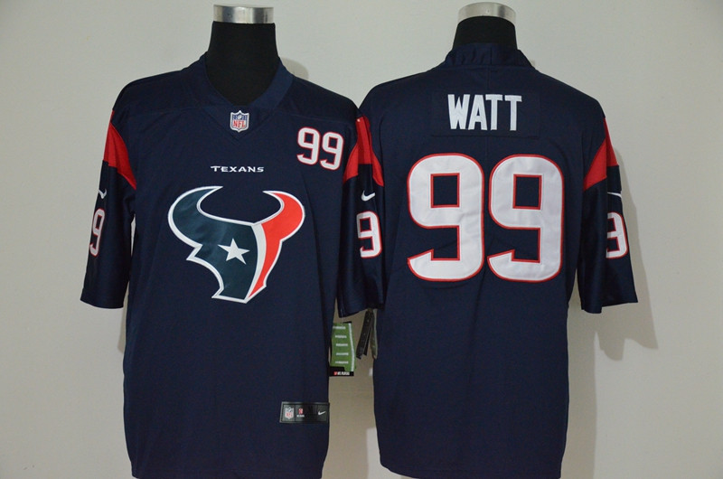 Nike Texans 99 J.J. Watt Navy Team Big Logo Number Vapor Untouchable Limited Jersey