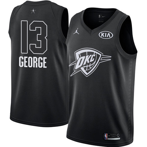  Thunder #13 Paul George Black NBA Jordan Swingman 2018 All Star Game Jersey