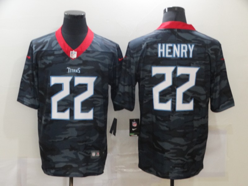 Nike Titans 22 Derrick Henry Black Camo Limited Jersey