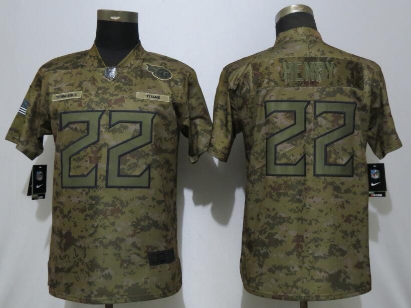  Titans 22 Derrick Henry Camo Women Salute To Service Limited Jersey