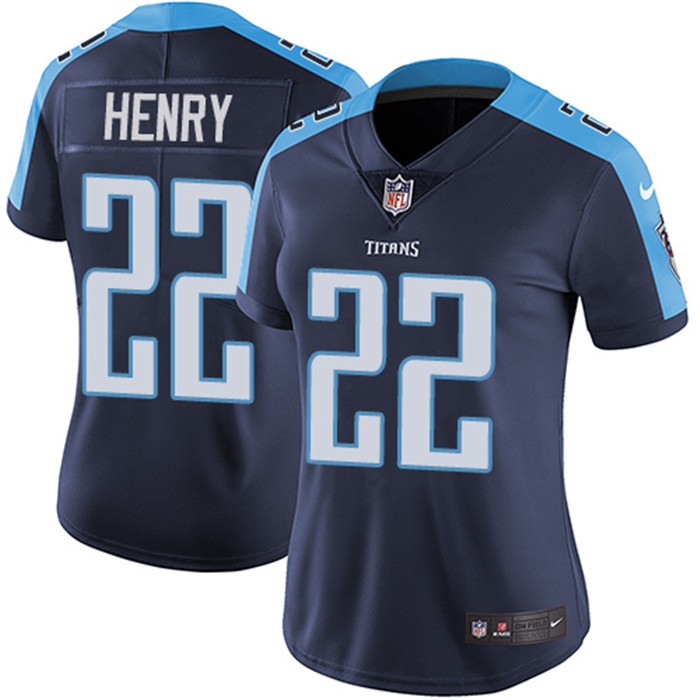  Titans 22 Derrick Henry Navy Women Vapor Untouchable Limited Jersey