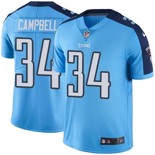  Titans 34 Earl Campbell Light Blue Vapor Untouchable Limited Jersey