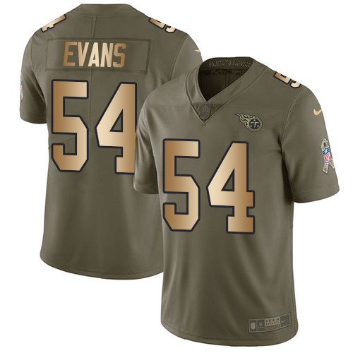  Titans 54 Rashaan Evans Olive Gold Salute To Service Limited Jersey