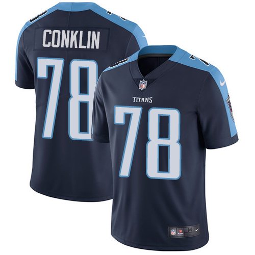  Titans 78 Jack Conklin Navy Vapor Untouchable Limited Jersey