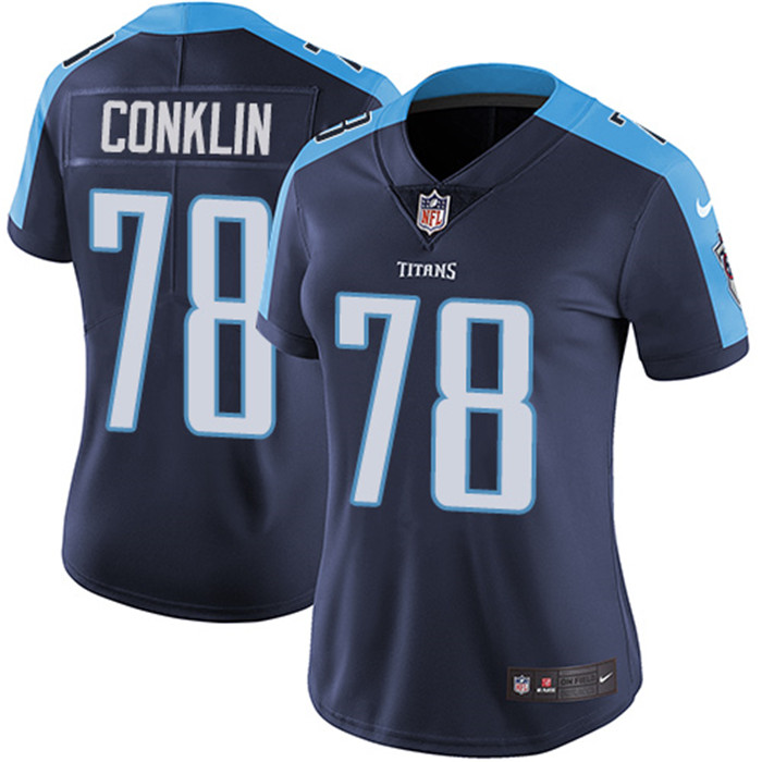  Titans 78 Jack Conklin Navy Women Vapor Untouchable Limited Jersey