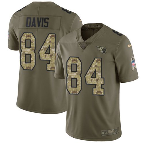  Titans 84 Corey Davis Olive Camo Salute To Service Limited Jersey