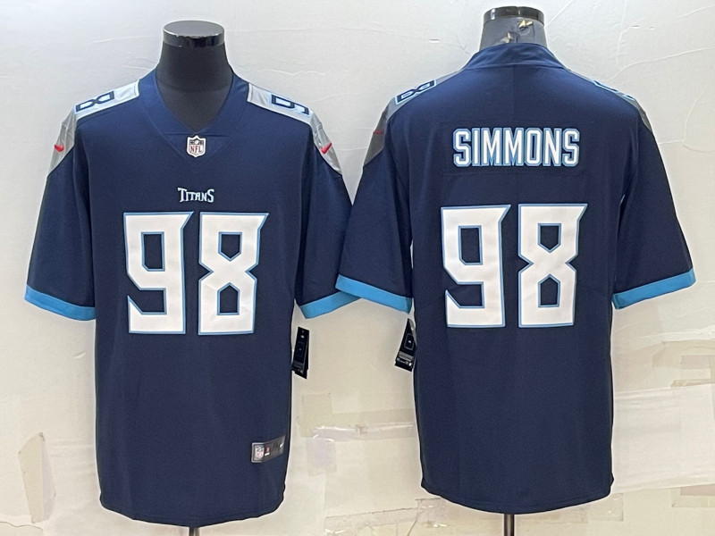 Nike Titans 98 Jeffery Simmons Navy Vapor Untouchable Limited Jersey