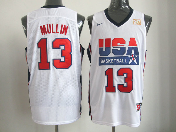  USA 1992 Olympic Dream Team One 13 Chris Mullin Retro Basketball Jersey