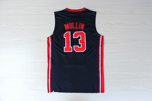  USA 1992 Olympic Dream Team One 13 Chris Mullin Retro Blue Basketball Jerseys