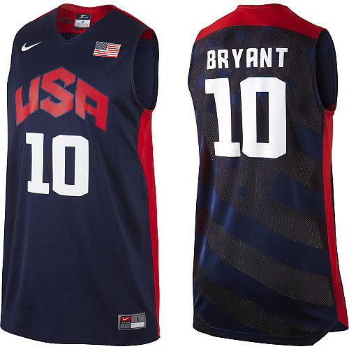  USA 2012 Olympic Dream Team Ten 10 Kobe Bryant Blue Basketball Jersey
