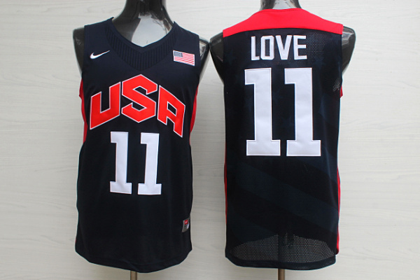  USA 2012 Olympic Dream Team Ten 11 Kevin Love Blue Basketball Jersey