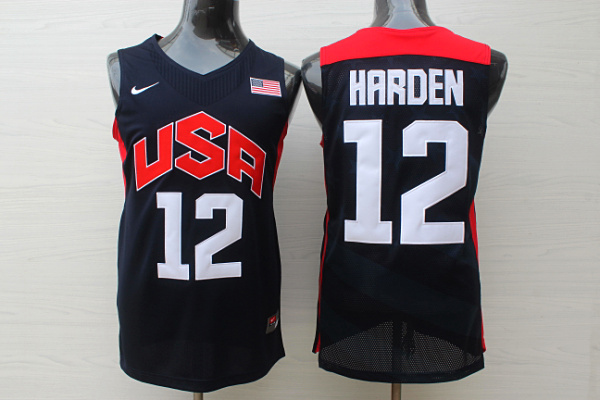  USA 2012 Olympic Dream Team Ten 12 James Harden Blue Basketball Jersey
