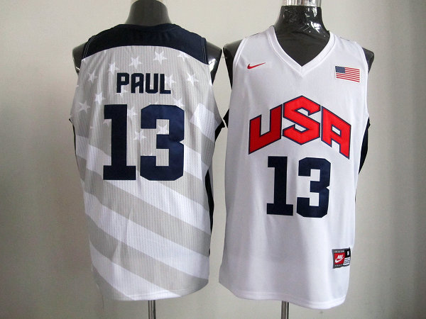  USA 2012 Olympic Dream Team Ten 13 Chris Paul White Basketball Jersey