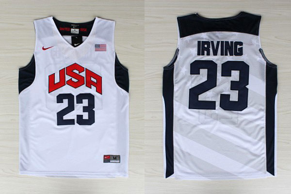  USA 2012 Olympic Dream Team Ten 23 Kyrie Irving White Basketball Jersey