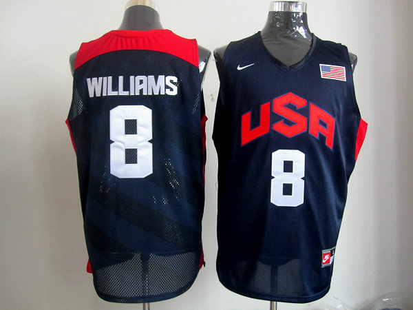  USA 2012 Olympic Dream Team Ten 8 Deron Williams Blue Basketball Jersey