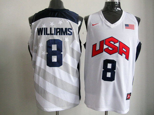  USA 2012 Olympic Dream Team Ten 8 Deron Williams White Basketball Jersey