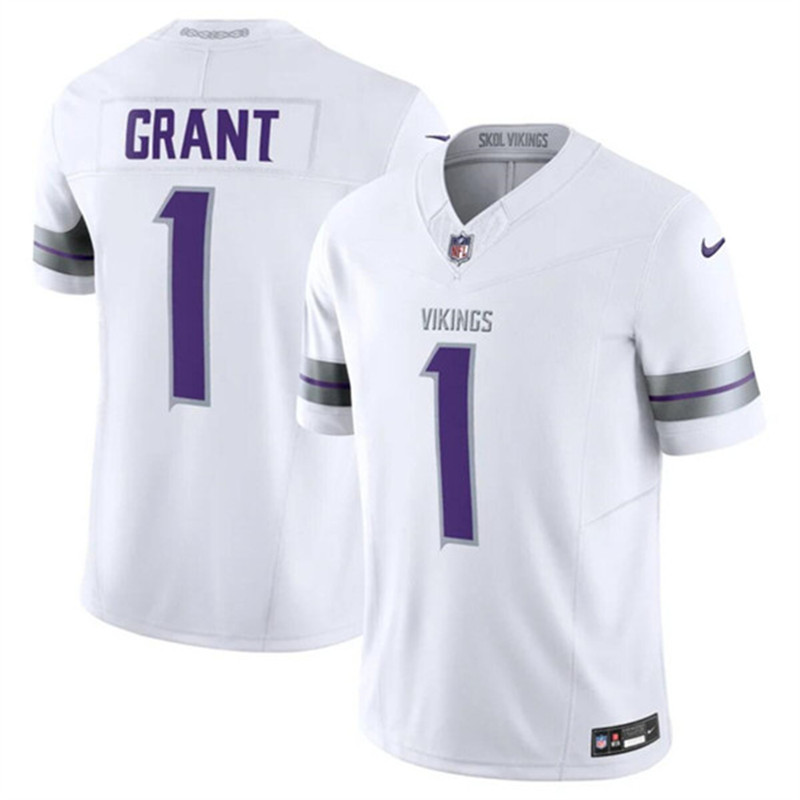 Nike Vikings 1 Bud Grant White 2024 F.U.S.E. Vapor Limited Jersey