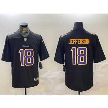 Nike Vikings 18 Justin Jefferson Black Fashion Vapor Limited Jersey