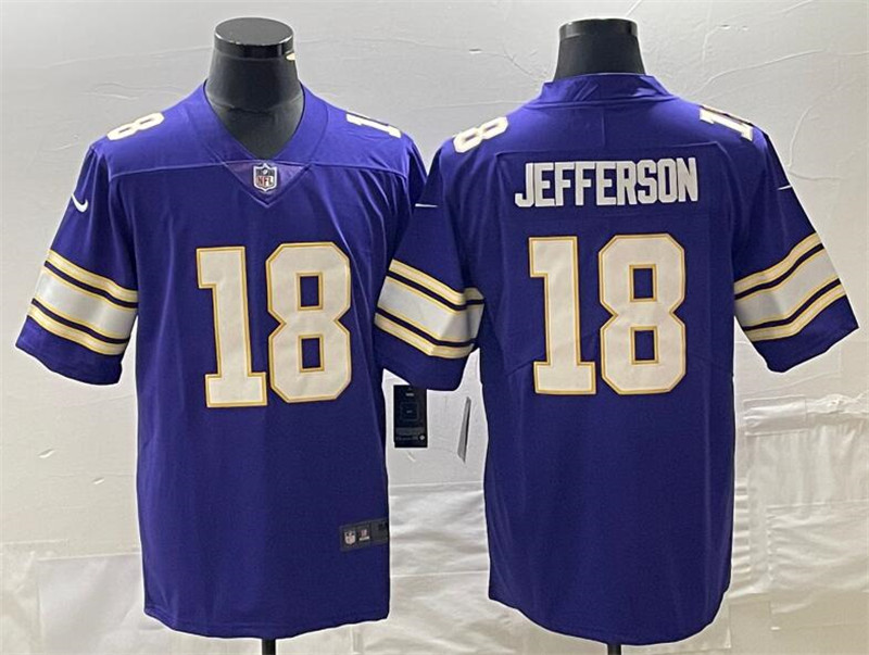 Nike Vikings 18 Justin Jefferson Purple F.U.S.E. Classic Vapor Limited Jersey