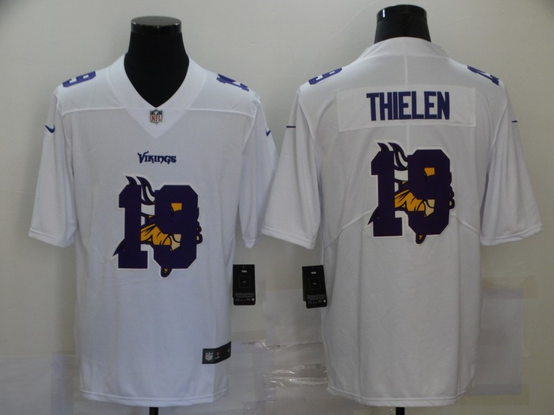 Nike Vikings 19 Adam Thielen White Shadow Logo Limited Jersey