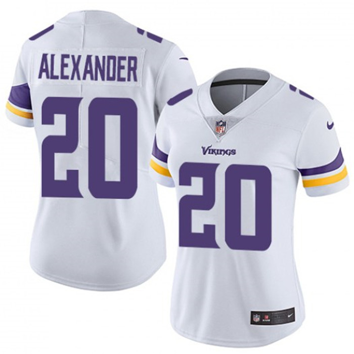  Vikings 20 Mackensie Alexander White Women Vapor Untouchable Limited Jersey