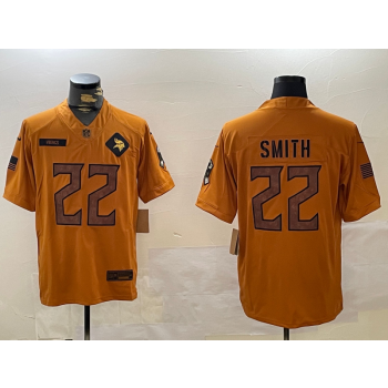 Nike Vikings 22 Harrison Smith 2023 Brown Salute To Service Limited Jersey