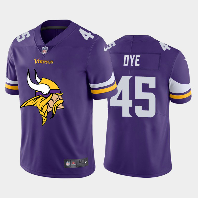 Nike Vikings 45 Troy Dye Purple Team Big Logo Vapor Untouchable Limited Jersey