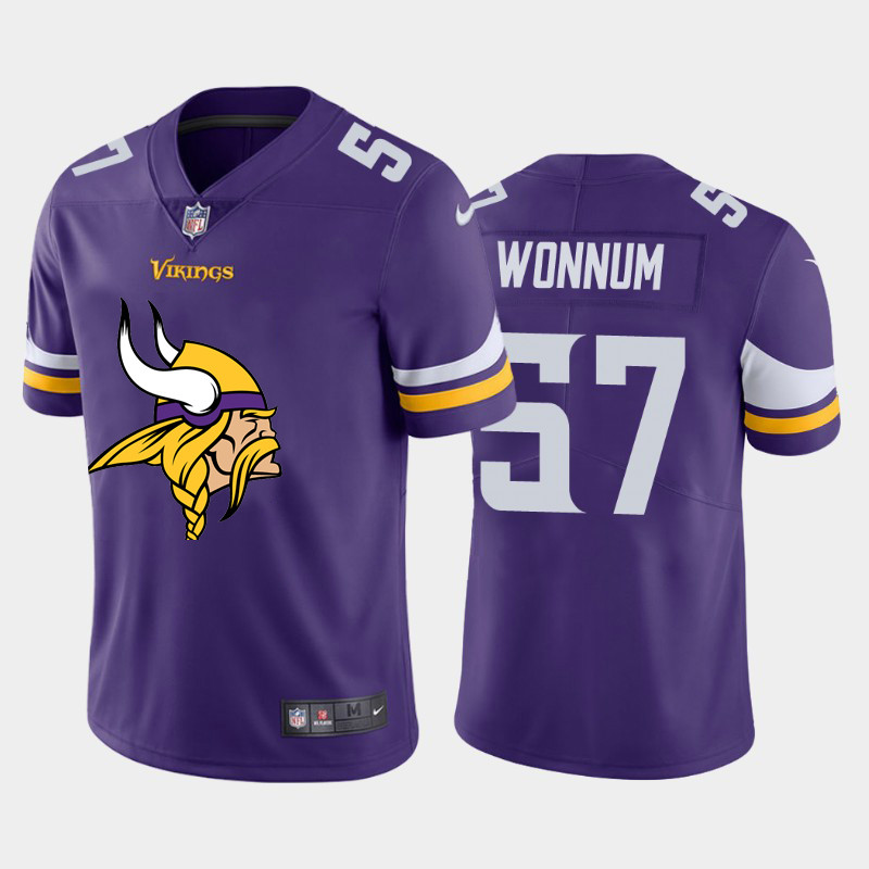 Nike Vikings 57 D.J. Wonnum Purple Team Big Logo Vapor Untouchable Limited Jersey