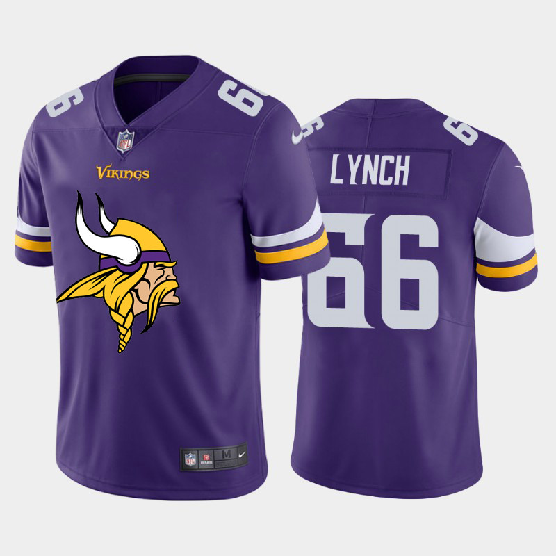 Nike Vikings 66 James Lynch Purple Team Big Logo Vapor Untouchable Limited Jersey