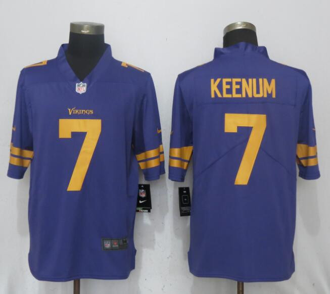  Vikings 7 Case Keenum Purple Color Rush Limited Jersey