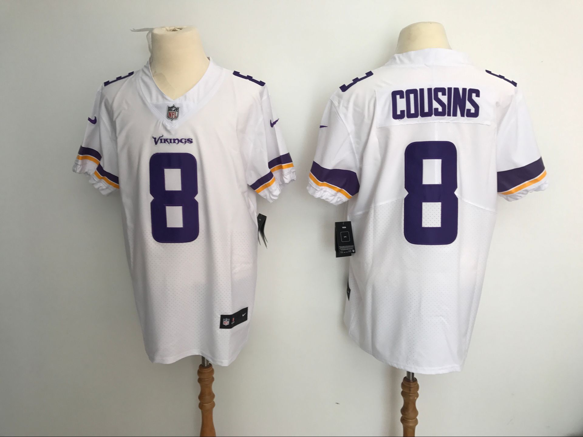  Vikings 8 Kirk Cousin White Vapor Untouchable Player Limited Jersey