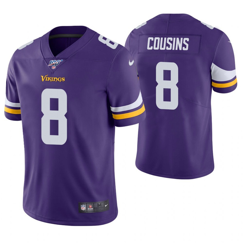 Nike Vikings 8 Kirk Cousins Purple 100th Season Vapor Untouchable Limited Jersey