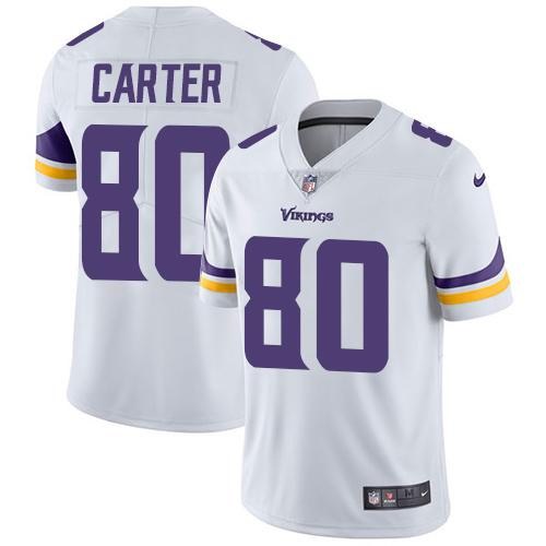  Vikings 80 Cris Carter White Vapor Untouchable Limited Jersey