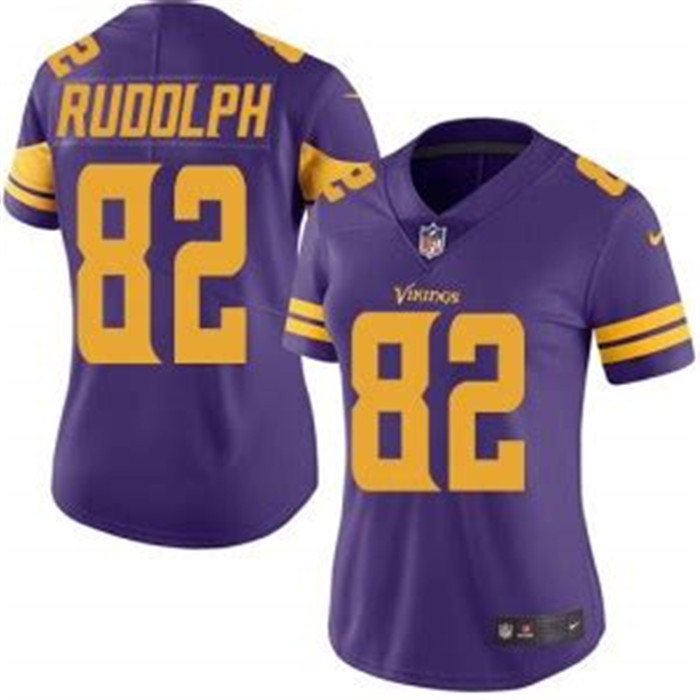  Vikings 82 Kyle Rudolph Purple Women Color Rush Limited Jersey
