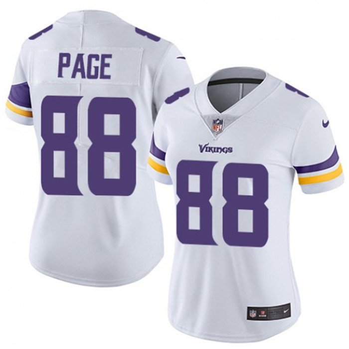  Vikings 88 Alan Page White Women Vapor Untouchable Limited Jersey