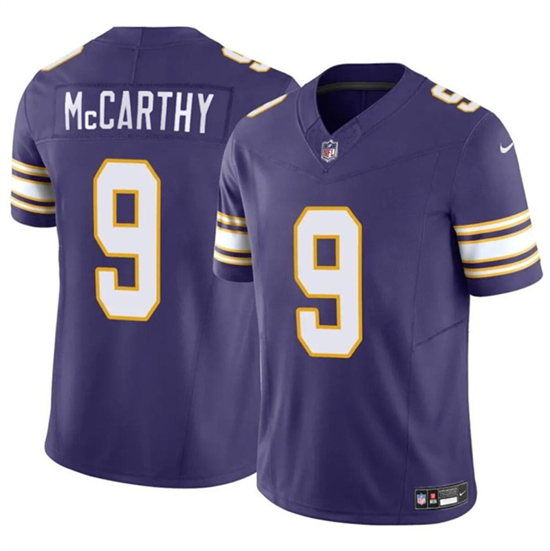 Nike Vikings 9 J.J. McCarthy Purple 2024 NFL Draft Vapor F.U.S.E. Limited Jersey