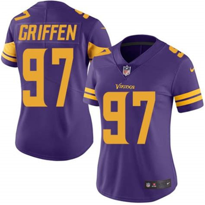  Vikings 97 Everson Griffen Purple Women Color Rush Limited Jersey