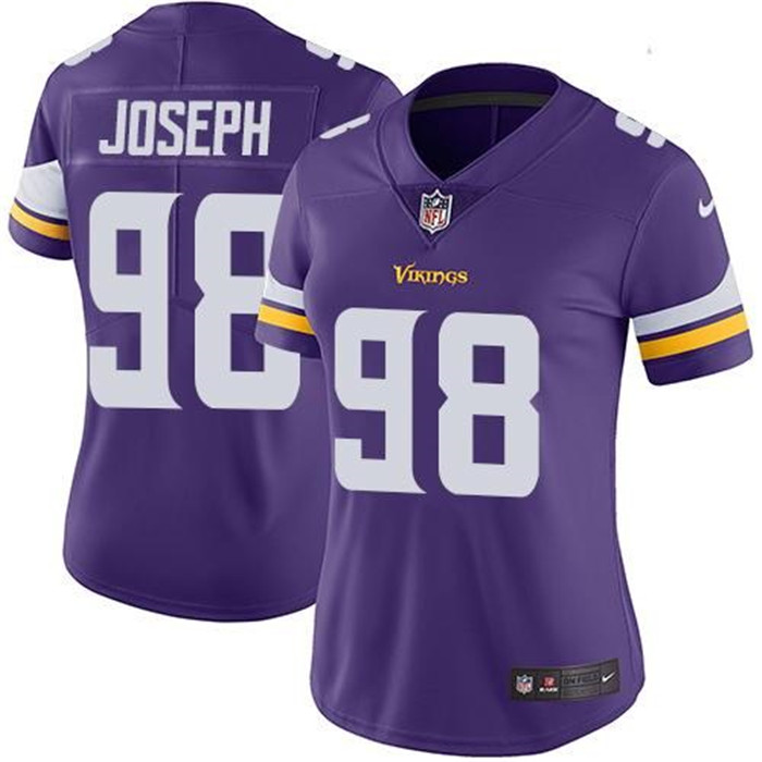  Vikings 98 Linval Joseph Purple Women Vapor Untouchable Limited Jersey