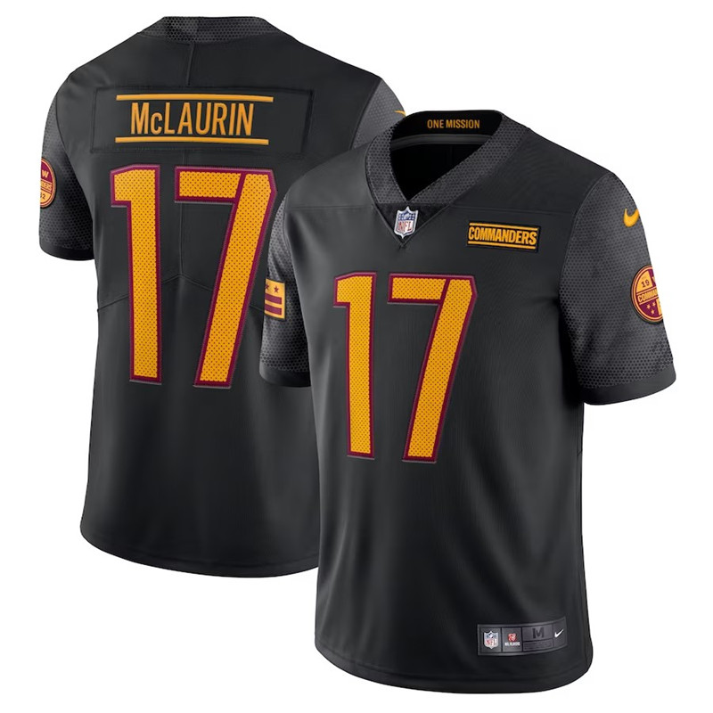 Nike Washington Commanders 17 Terry McLaurin Black Alternate Vapor Limited Jersey