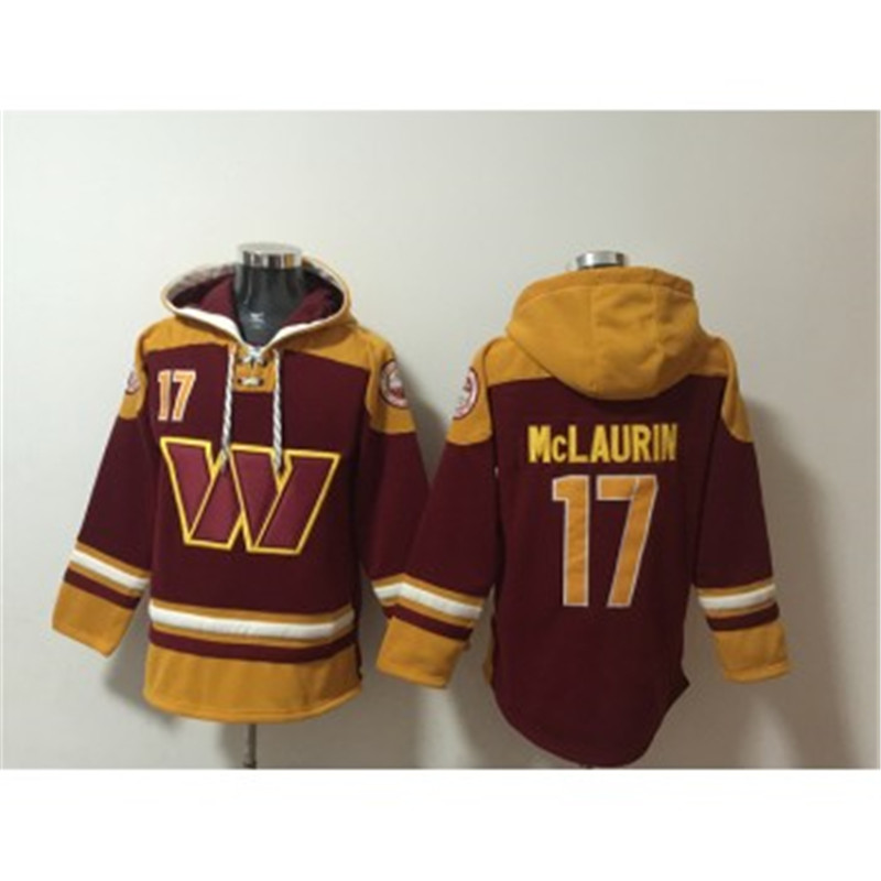 Nike Washington Commanders 17 Terry McLaurin Burgundy Ageless Must Have Lace Up Pullover Hoodie