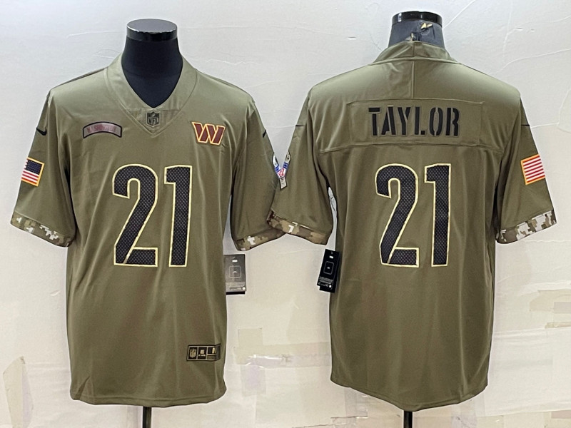 Nike Washington Commanders 21 Sean Taylor Olive 2022 Salute To Service Limited Jersey